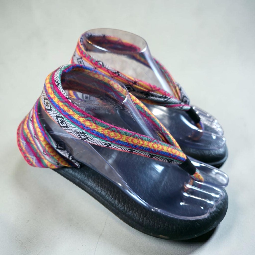 Sanuk Yoga Sling 2 Womens Size 7 Thong Sandals Flats Aztec Boho Slides SWS10535